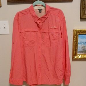 Eddie Bauer Pink Long Sleeve Shirt. XL